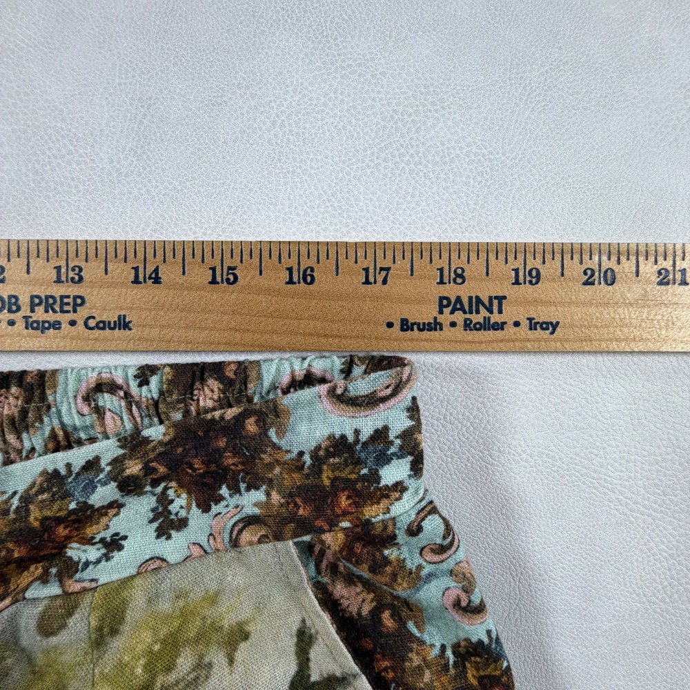 Market of Stars Pants Nature Print Linen Blend Swan Bird Forest Green Size Small - Picture 16 of 16